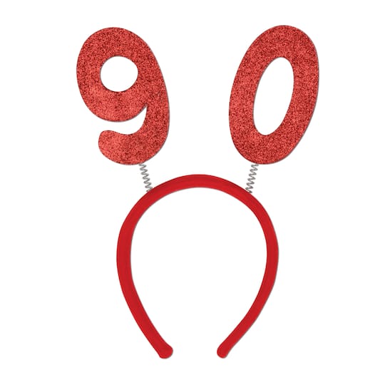 Beistle Adult Red "90" Glittered Boppers, 2ct.